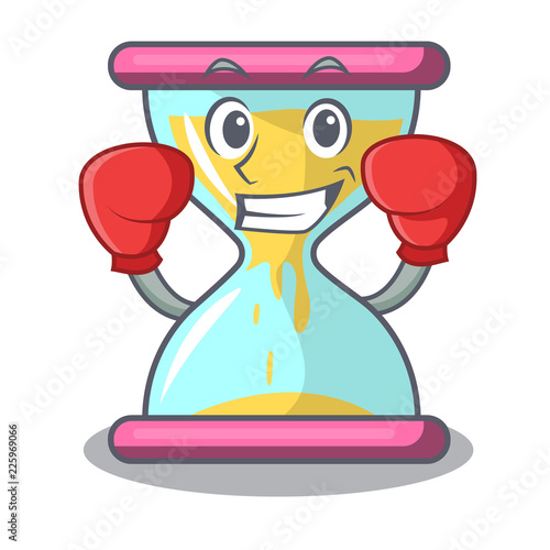 Boxing character hourglass concept for business deadline