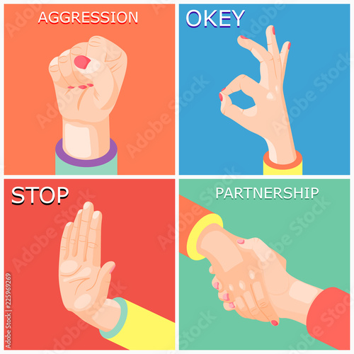 Hands Gestures 2x2 Design Concept