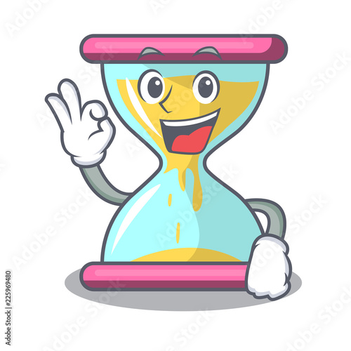 Okay cartoon hourglass in the dawn time