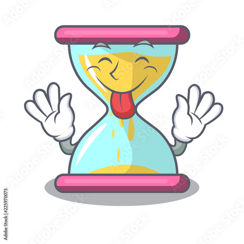Tongue out vintage hourglass isolated on the mascot