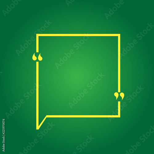Flat design business Vector Illustration concept Empty template copy space Posters coupons promotional material. Blank Square Border Outline Quote Bubble with Quotation Mark Punctuation