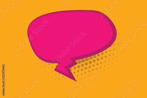 Flat design business Vector Illustration concept Empty copy space modern abstract background Geometric element. Blank Oblong Halftone Speech Bubble Text Balloon with Zigzag Tail and Shade