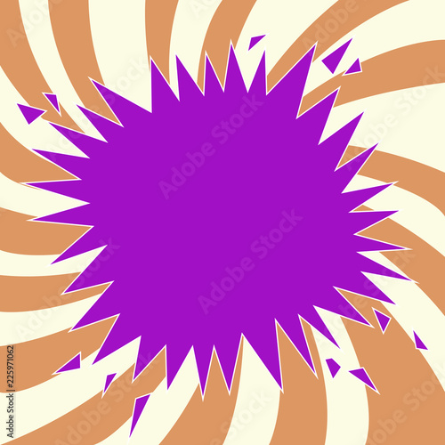 Flat design business Vector Illustration Empty copy space for Ad website promotion esp isolated Banner template. Blank Exploding Cracking Breaking Speech Bubble Sound Effect on Burst