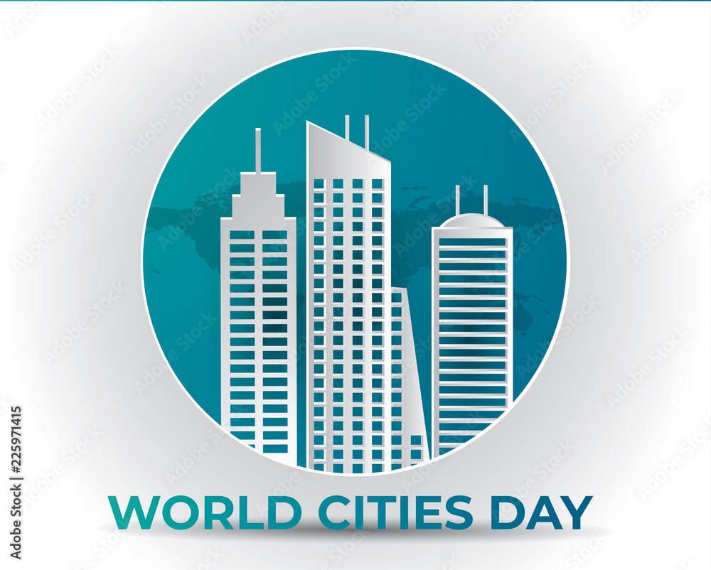 world cities day illustration vector,world cities day paper art illustration vector,cities day illustration vector
