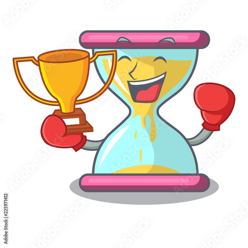 Boxing winner vintage hourglass isolated on the mascot
