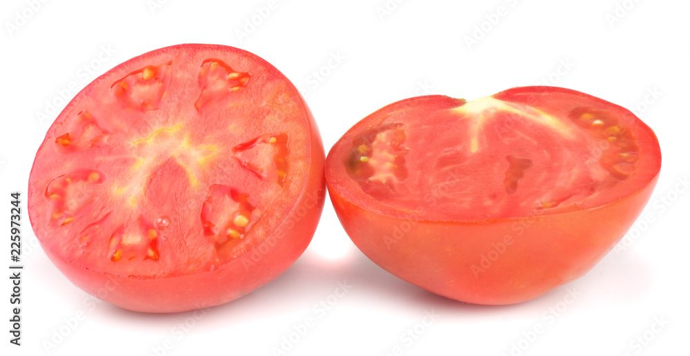 Tomato sliced isolated on white, Tomato sliced isolated on white,