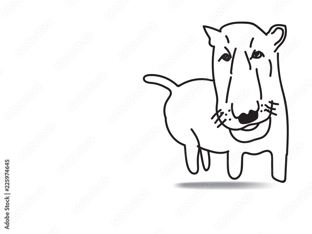 doodle freehand vector illustration of bullterrier dog doodle freehand vector illustration of bullterrier dog