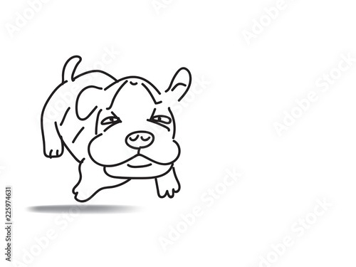 doodle freehand vector illustration of buldog dog