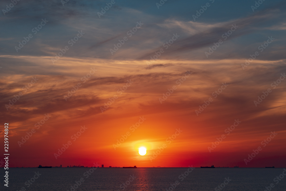 Sunset at houston sea