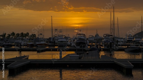 sunset at marina