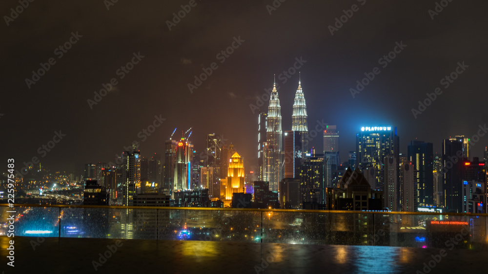 Swimming pool on roof top with beautiful city view Kuala lumpur, Malaysia. Swimming pool on roof top with beautiful city view Kuala lumpur, Malaysia.