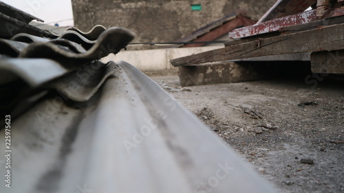 Stack of roof on construction site