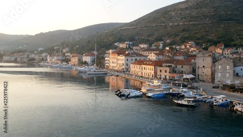 Cityscape of city Vis on island Vis in Croatia at early morning