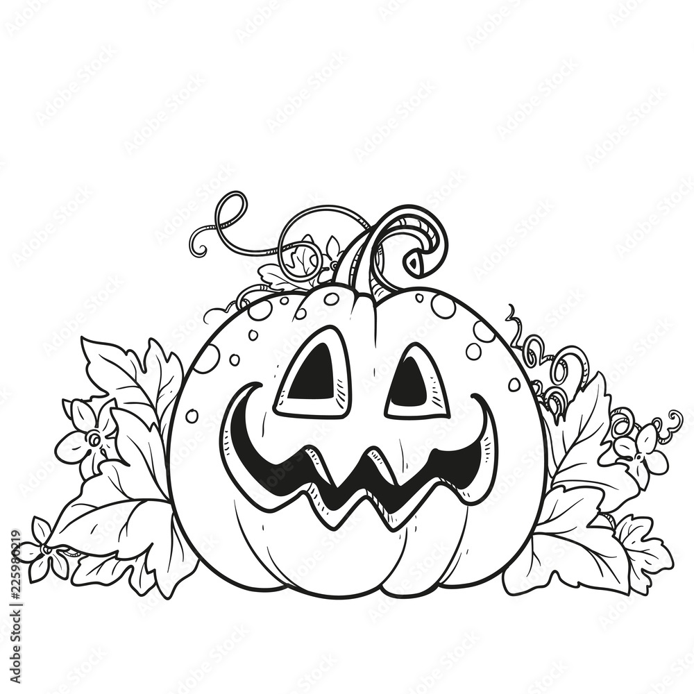 Pumpkin Leaves Coloring Pages