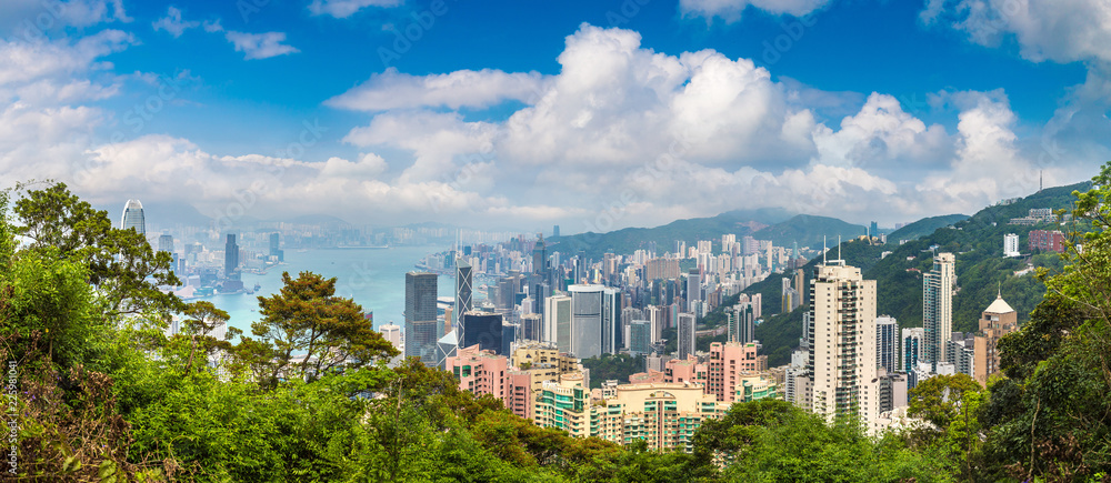 Fototapeta premium Panoramiczny widok na Hongkong