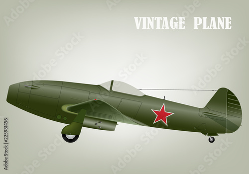 Vintage war plane vector illustration eps 10