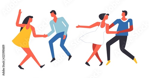 Party people having fun and dancing together isolated vector