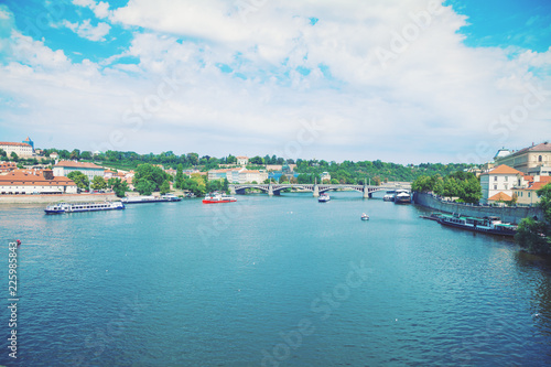 View of Vltava River, Prague Czech, Europe