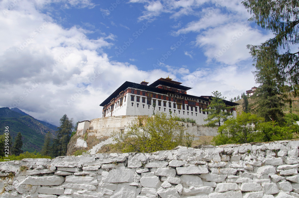 Rinpung Dzong. Large Drukpa Kagyu Buddhist monastery and fortress. Paro. Rinpung Dzong. Large Drukpa Kagyu Buddhist monastery and fortress. Paro.