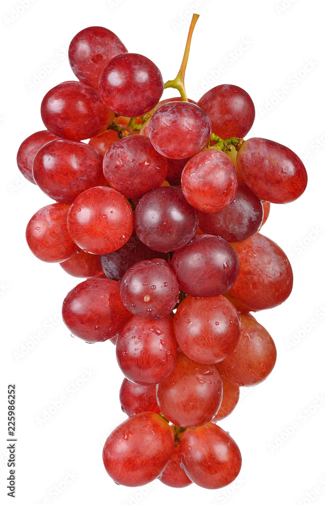 Red grape isolated on white with clipping path