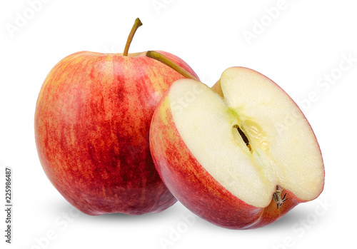 Red apple isolated on white clipping path
