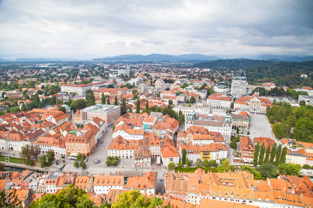 Panorama of Ljubljana, rooftops