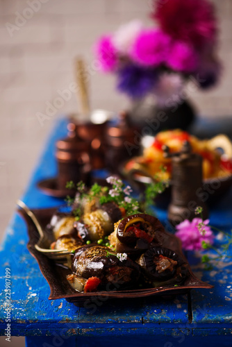 turkish eggplant rolls  with minced meat