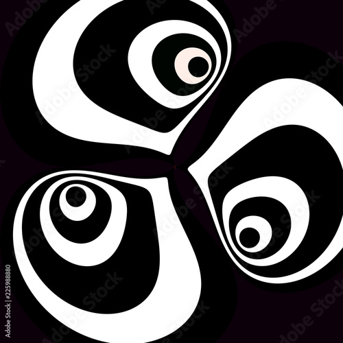 Black and white lines on black background