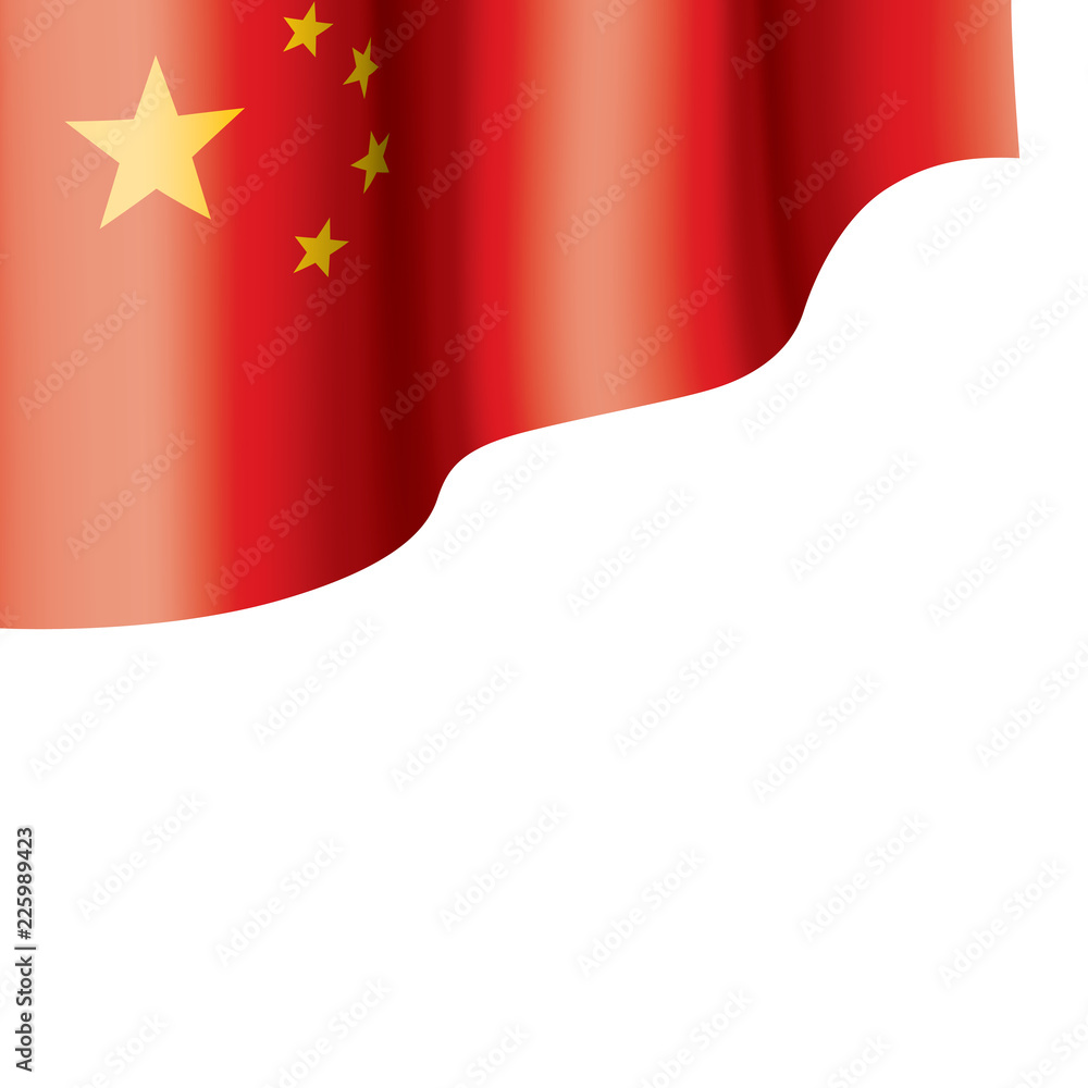 China flag, vector illustration on a white background.