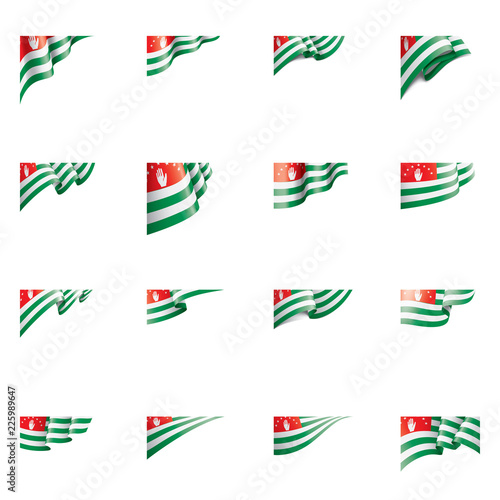 Abkhazia flag, vector illustration on a white background.
