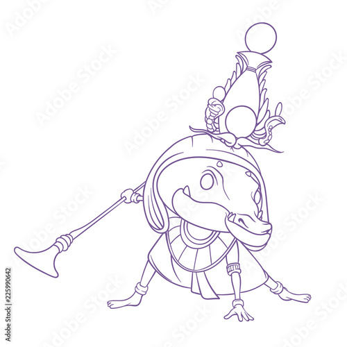 Contour drawing of the Egyptian god of fertility and rivers