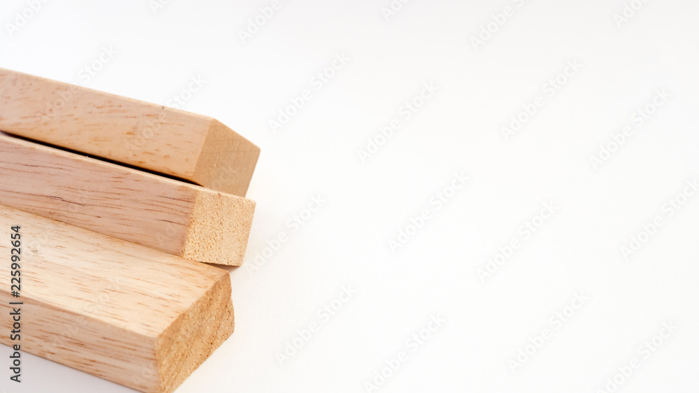 wooden block on white background wooden block on white background