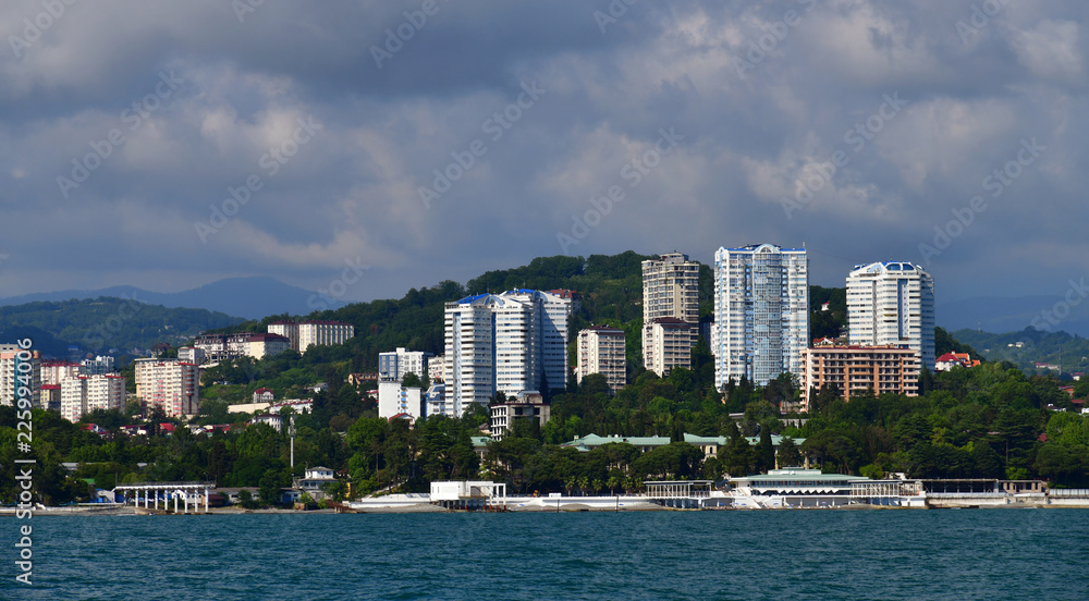 modern residential buildings by sea in Sochi in Russia