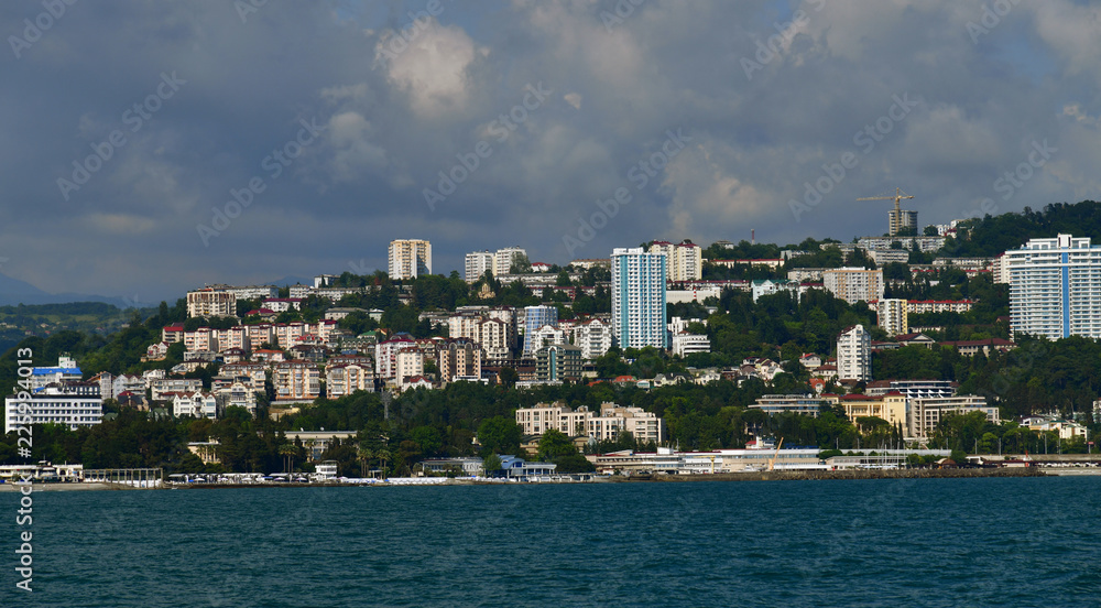 modern residential buildings by sea in Sochi in Russia