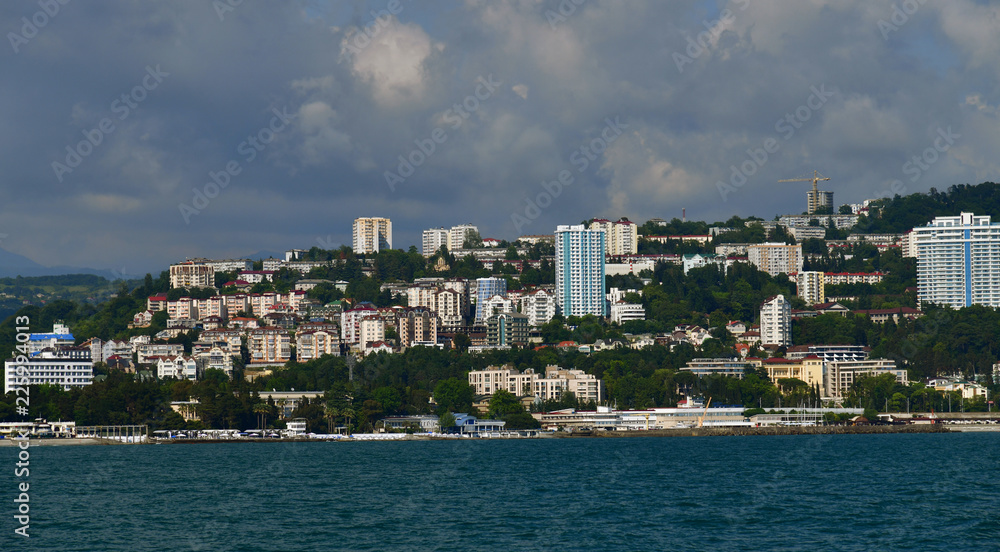 modern residential buildings by sea in Sochi in Russia modern residential buildings by sea in Sochi in Russia