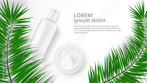 Herbal Cosmetic Bottles And Tubes Ad Template