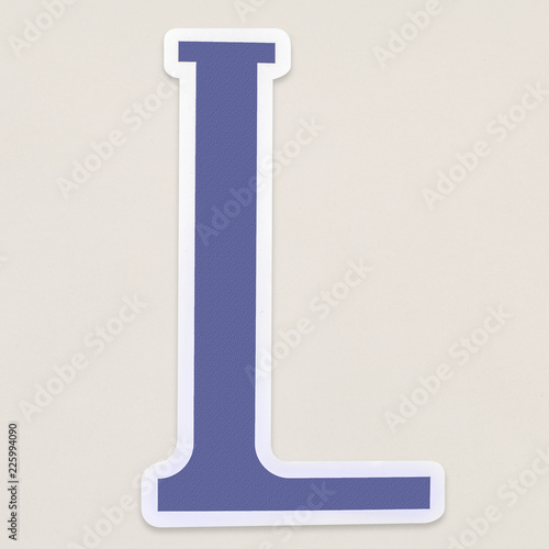 English alphabet letter L icon isolated photo