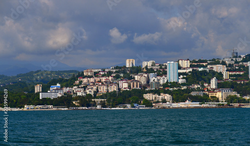 modern residential buildings by sea in Sochi in Russia