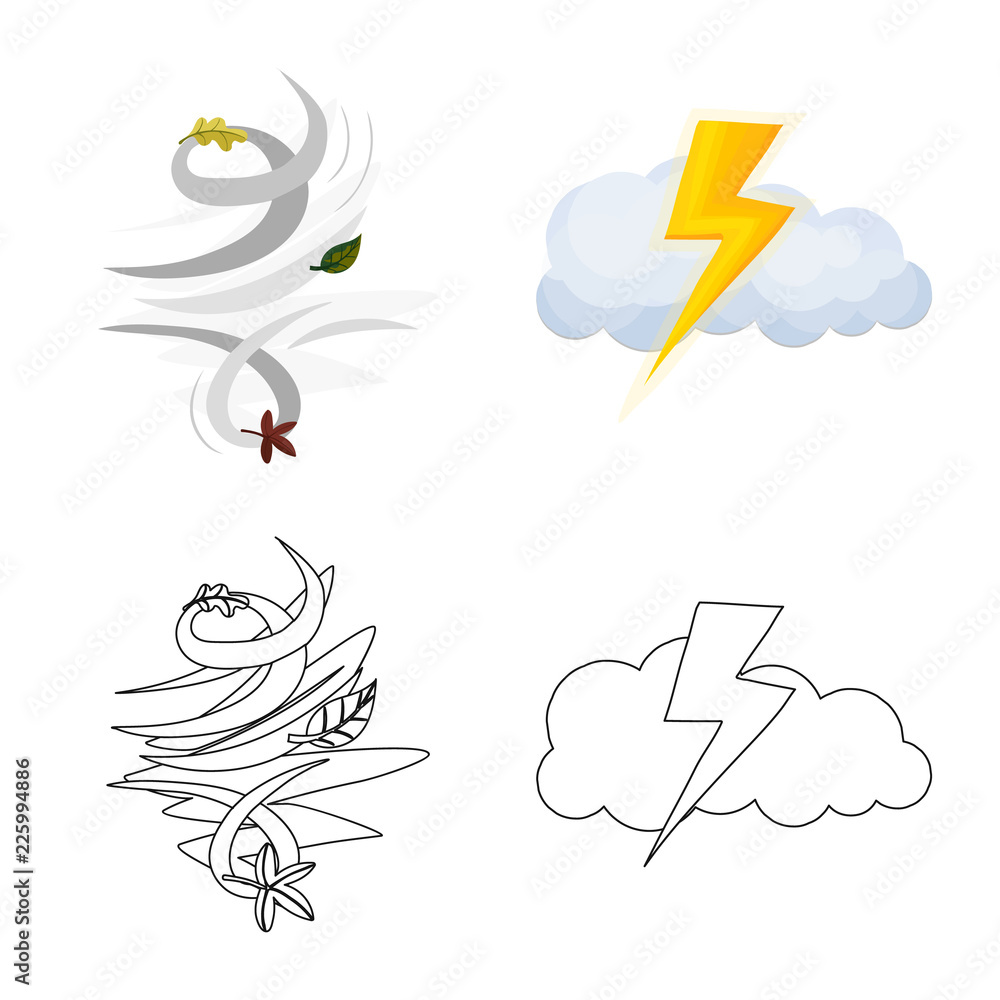 Vector design of weather and climate logo. Collection of weather and cloud stock symbol for web.