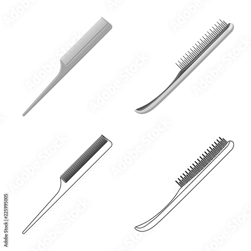 Vector design of brush and hair logo. Collection of brush and hairbrush stock symbol for web.