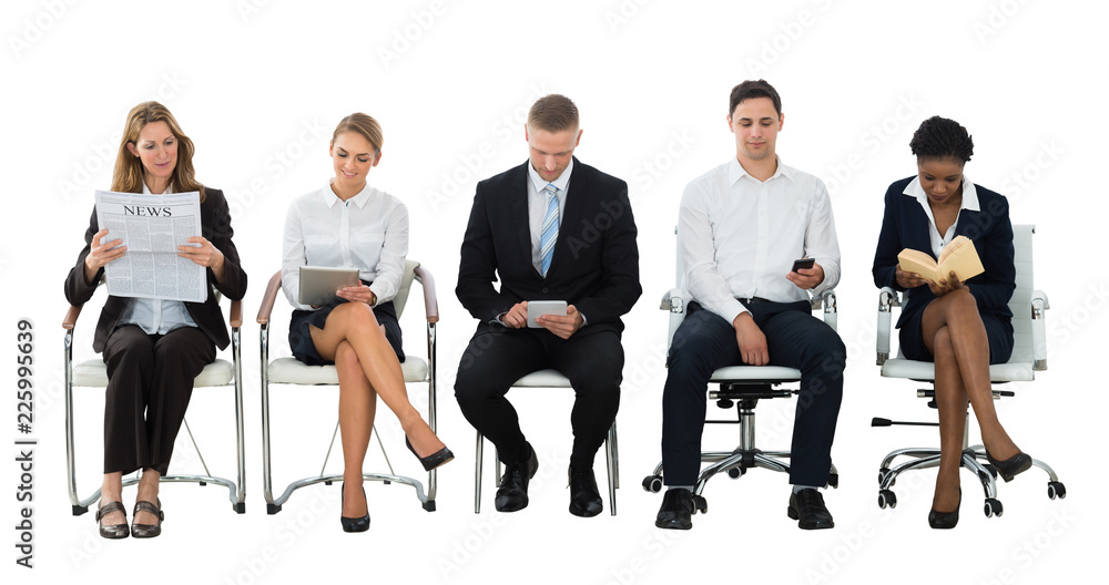 Obraz premium Group Of Businesspeople Waiting For Interview