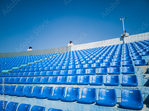 Empty stadium seats in a Shenyang college