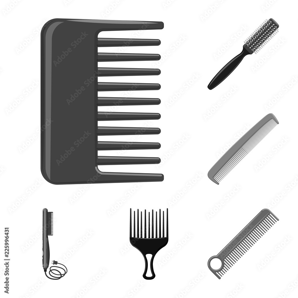 Vector design of brush and hair symbol. Set of brush and hairbrush vector icon for stock. Vector design of brush and hair symbol. Set of brush and hairbrush vector icon for stock.