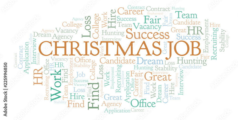 Fototapeta premium Christmas Job word cloud.