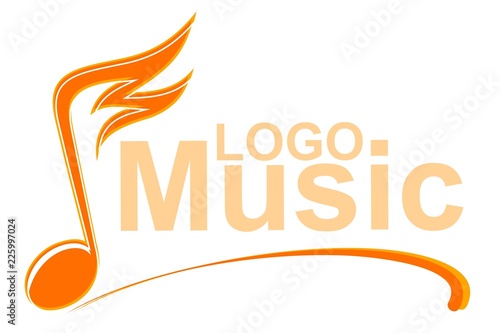 Music note with fire.