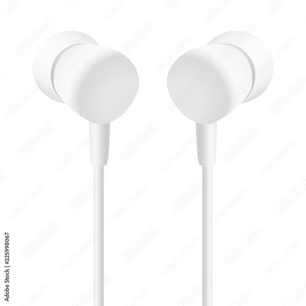 Headphones mock up isolated on white background. Vector illustration Headphones mock up isolated on white background. Vector illustration