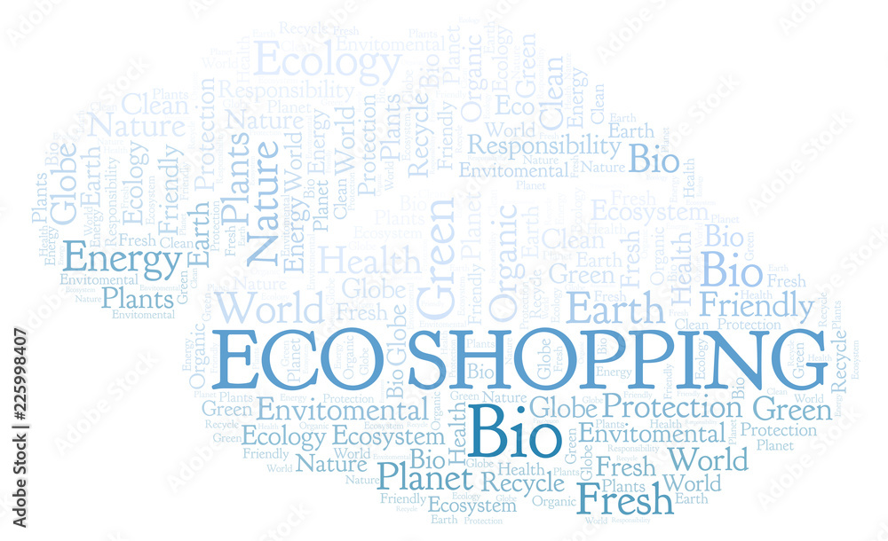 Obraz premium Eco Shopping word cloud.