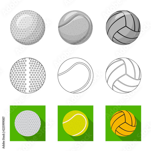 Vector design of sport and ball logo. Collection of sport and athletic stock symbol for web.