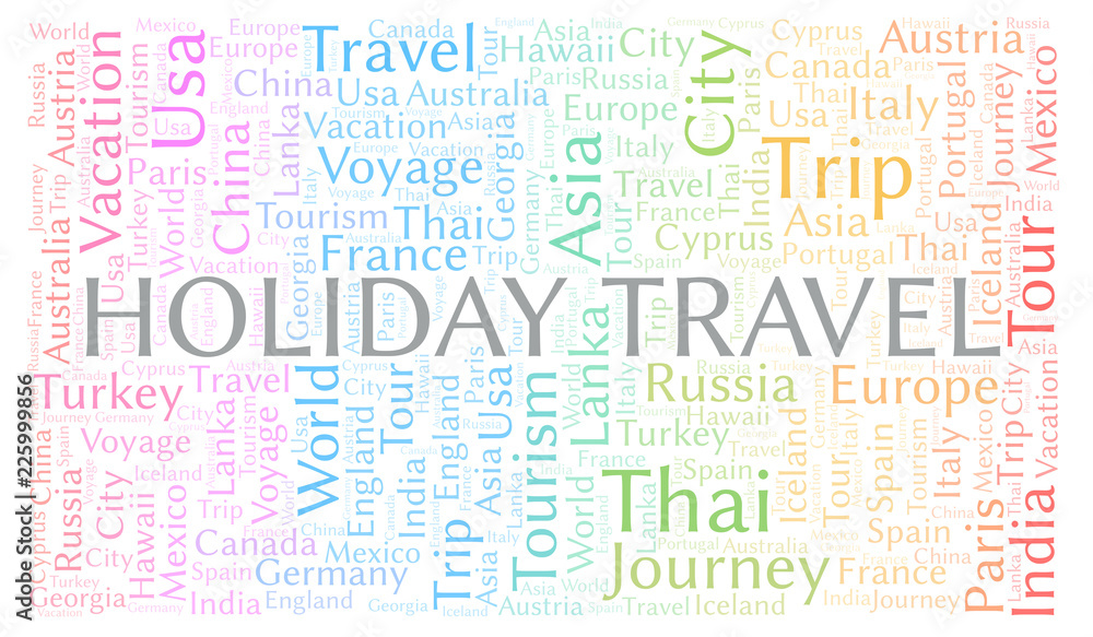 Fototapeta premium Holiday Travel word cloud.