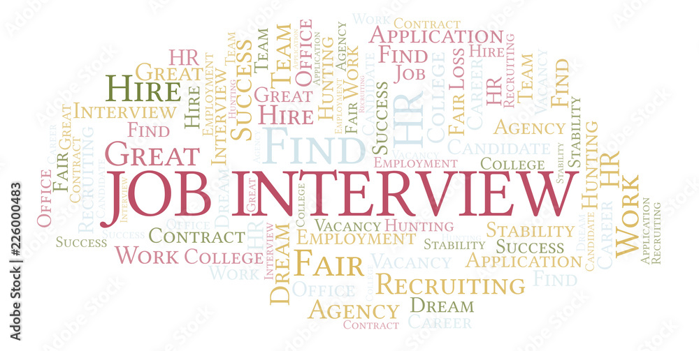 Fototapeta premium Job Interview word cloud.